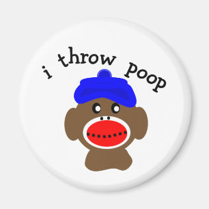 ock Monkey "I THROW KACK" Magnet