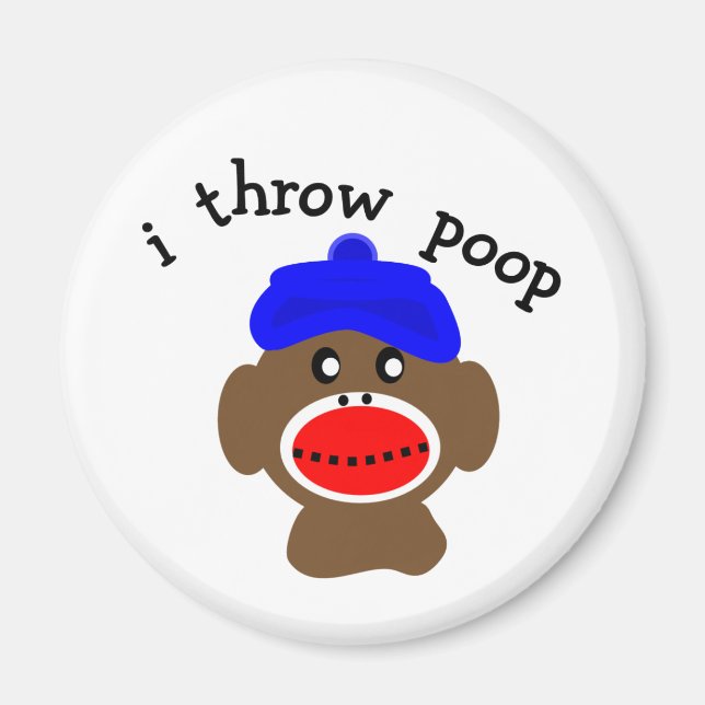 ock Monkey "I THROW KACK" Magnet (Vorne)