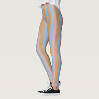 Ocker, Rosa & Blaue Streifen  Leggings
