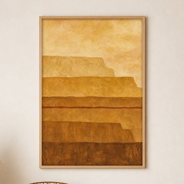 Ocker-Terrassen Gouache Boho-Kunstposter Poster (Shown framed for scale. Poster ships unframed; frames are an optional add-on.)