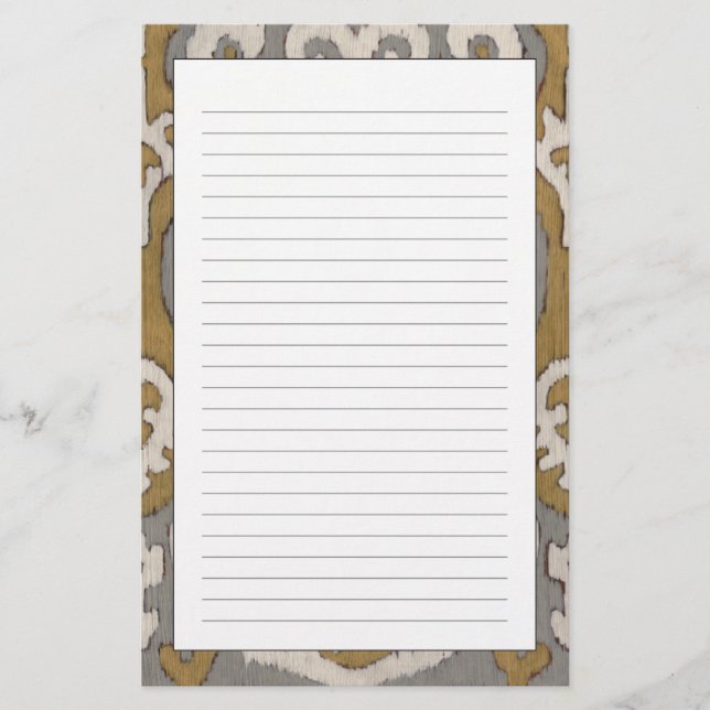 Ockerhaltiges Ikat II Briefpapier (Vorderseite)