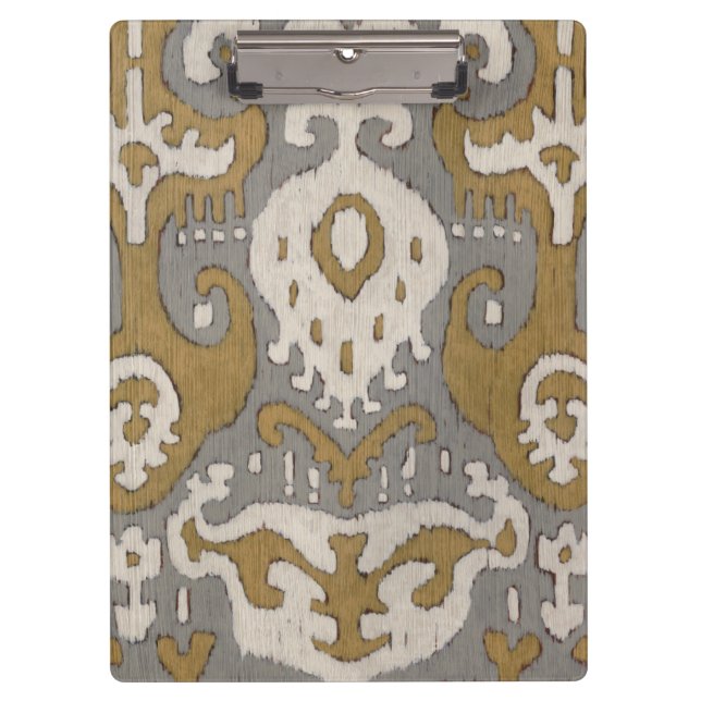 Ockerhaltiges Ikat II Klemmbrett (Vorderseite)