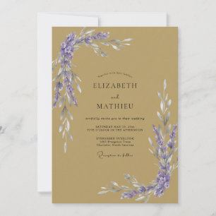 Ockerweiche Lila Wisteria Hochzeit Einladung
