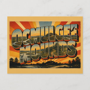 Ocmulgee Mounds Georgia Feuchtgebiet Überschwemmun Postkarte