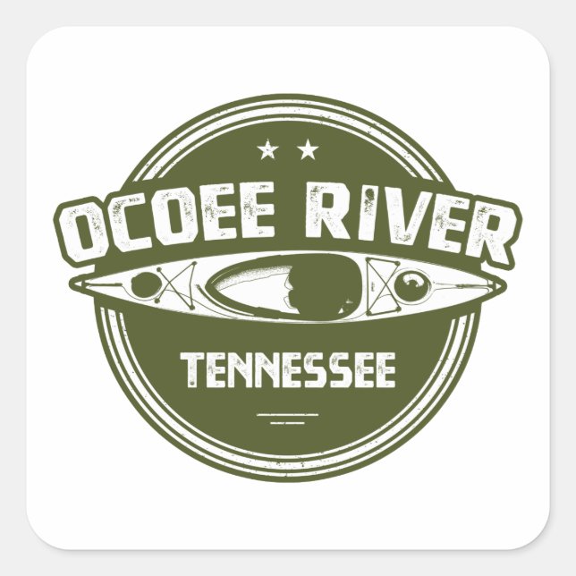 Ocoee River, Tennessee Quadratischer Aufkleber (Vorderseite)