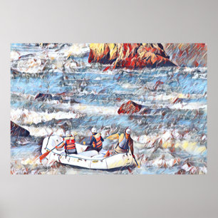 Ocoee River Tennessee Whitewater Rafting Malerei Poster