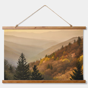 Oconaluftee Valley Aussicht North Carolina Wandteppich Mit Holzrahmen