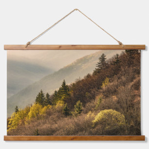 Oconaluftee Valley Aussicht   North Carolina Wandteppich Mit Holzrahmen