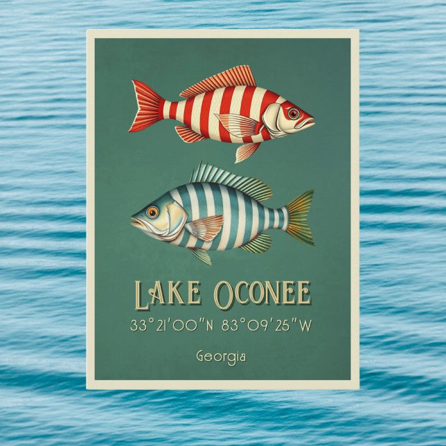 Oconee Georgia gestreifter Fisch Postkarte (Von Creator hochgeladen)