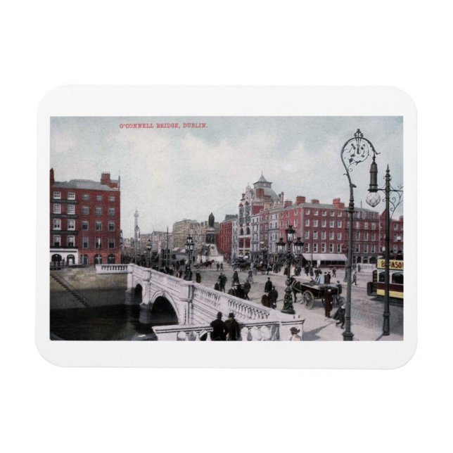 O'Connell Bridge, Dublin, Irland, Vintag Magnet (Horizontal)