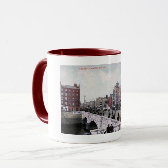 O'Connell Bridge, Dublin, Irland, Vintag Style Tasse (Vorderseite Links)