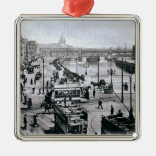 O'Connell-Brücke und der Fluss Liffey, Dublin Silbernes Ornament