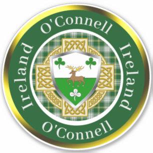 O'Connell Irish Shield/Celtic Cross Personalisiert Aufkleber