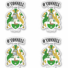 O'Connell Wappen Irish Translation & Meaning (x4) Aufkleber