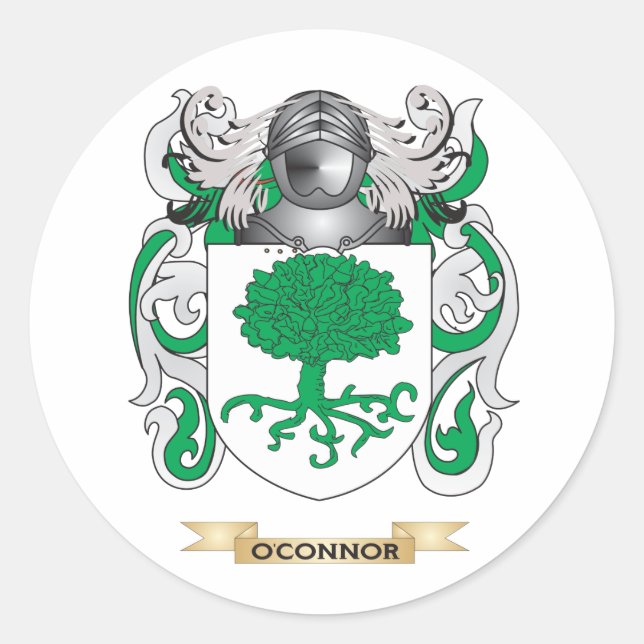 O'Connor Coat of Arms (Familienwappen) Runder Aufkleber (Vorderseite)