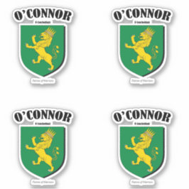O'Connor Wappen Irish Translation & Meaning (x4) Aufkleber