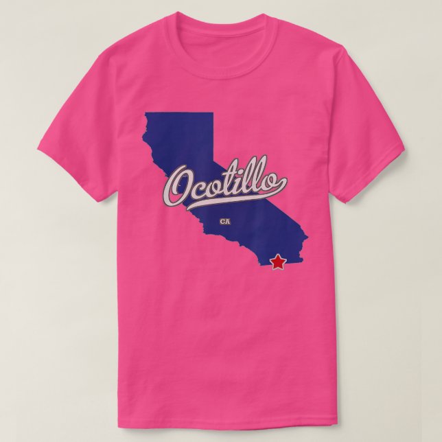 Ocotillo California CA Map T-Shirt (Design vorne)