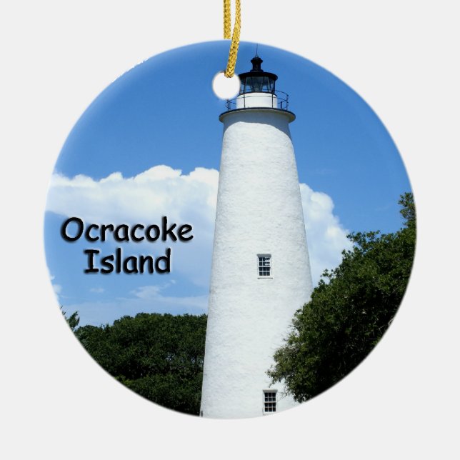 Ocracoke Insel-Leuchtturm Keramikornament (Vorne)