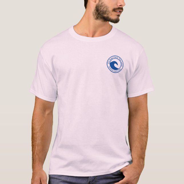 Ocracoke Island Blue Ocean Wave Circle Design T-Shirt (Vorderseite)