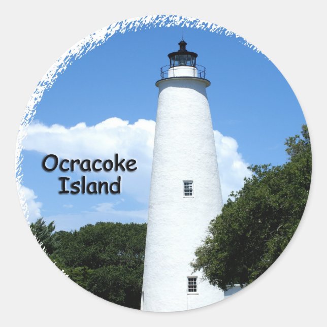 Ocracoke Island Light Runder Aufkleber (Vorderseite)