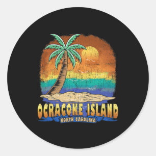 Ocracoke Island North Carolina Vintage abgenutzt Runder Aufkleber