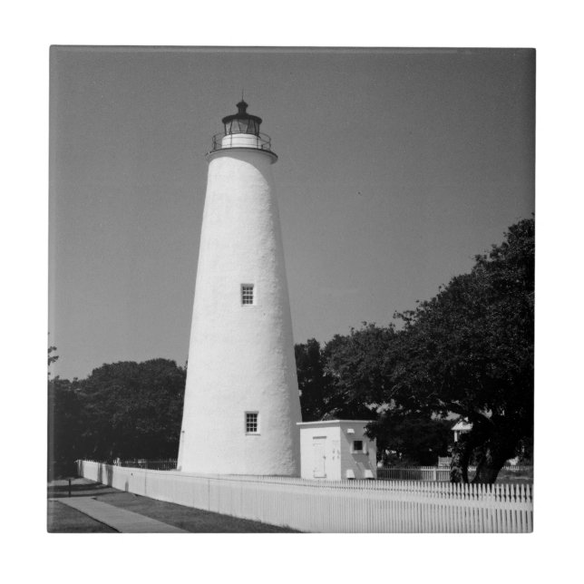 Ocracoke-Leuchtturm Fliese (Vorderseite)