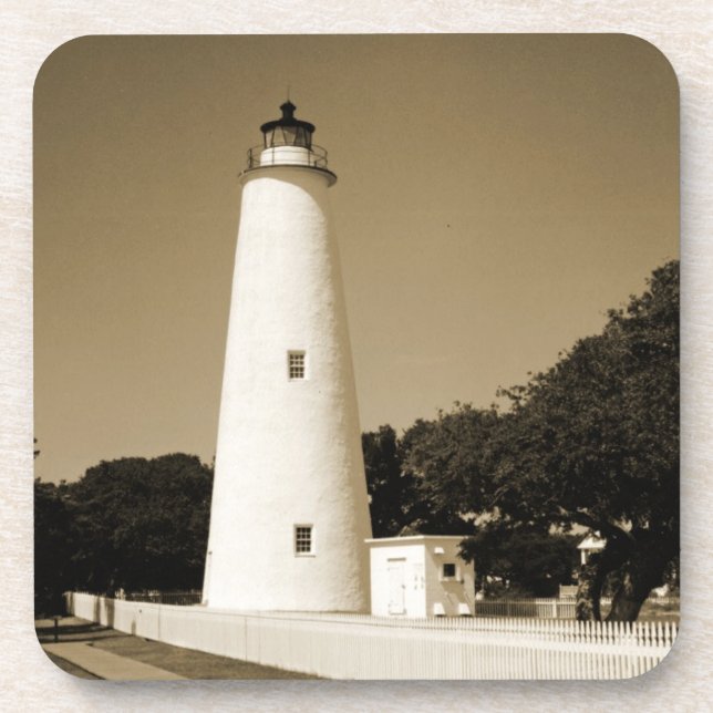 Ocracoke-Leuchtturm Getränkeuntersetzer (Vorderseite)