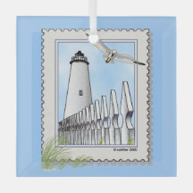 Ocracoke Leuchtturm quadratische Ornamente