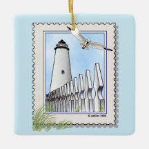 Ocracoke Leuchtturm quadratische Ornamente