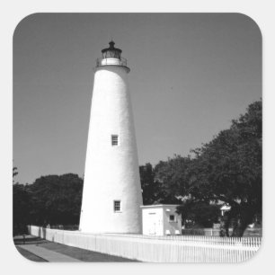 Ocracoke-Leuchtturm Quadratischer Aufkleber
