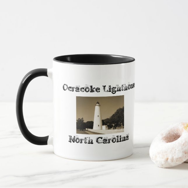 Ocracoke-Leuchtturm Tasse (Mit Donut)