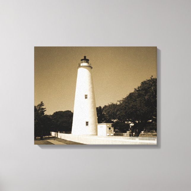 Ocracoke Lighthouse Leinwanddruck (Vorderseite)