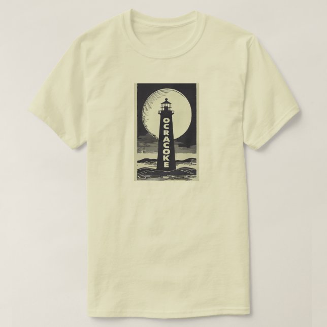 Ocracoke Lighthouse North Carolina Moon T-Shirt (Design vorne)