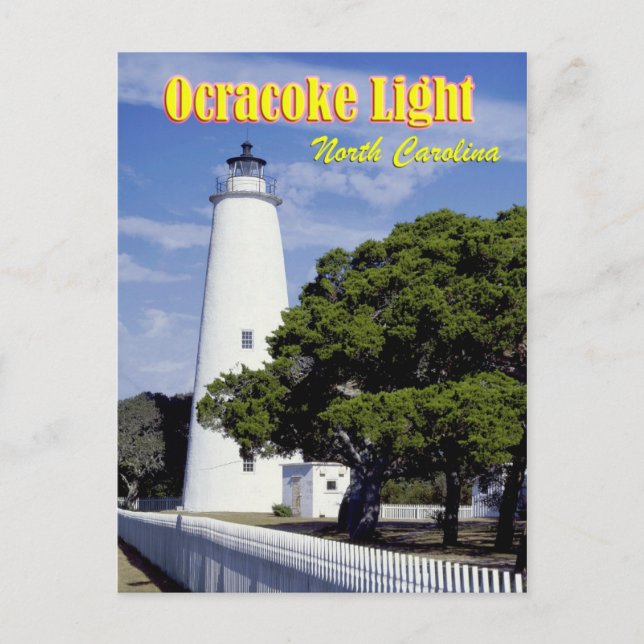 Ocracoke Lighthouse, North Carolina Postkarte (Vorderseite)