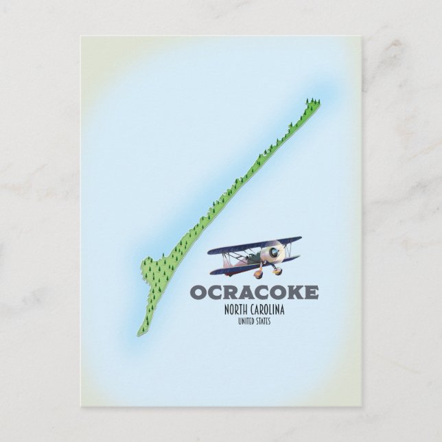 Ocracoke North Carolina USA Karte (Vorderseite)