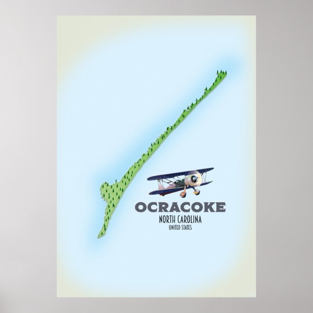 Ocracoke North Carolina USA Karte Poster (Vorne)