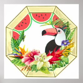 Octagon Toucan Wall Art aus dem Gästehaus Usual Poster