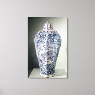 Octagonal 'Mei- P'ing Vase mit Weiß Leinwanddruck