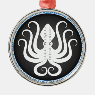 Octapus Schild Silbernes Ornament