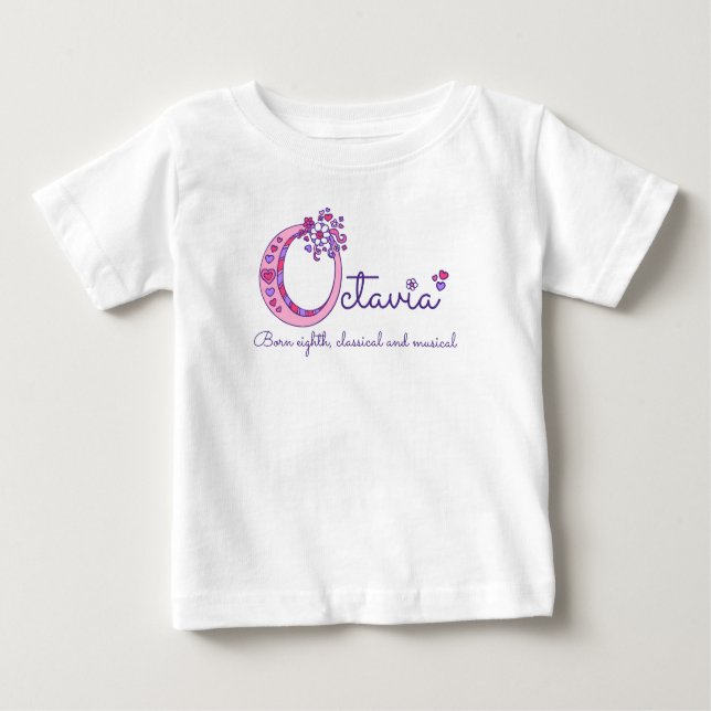 Octavia Girls O Name bedeutet monogramm-Shirt Baby T-shirt (Vorderseite)