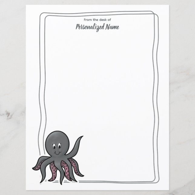 Octavia Octopus unbeschichtete Papierblätter (Vorderseite)