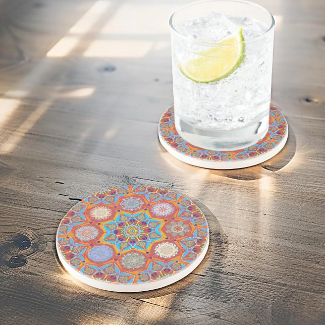 Octo heller arabeser arabesk Roter Stil Getränkeuntersetzer (Von Creator hochgeladen)