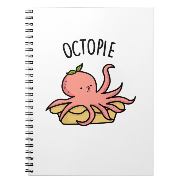 Octo-Pie Funny Octopus Pie Pun Notizblock (Vorderseite)