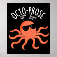 Octo-prose Funny Octopus Pun Dark BG