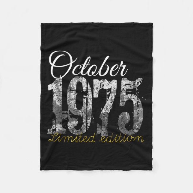 October 1975 Tee 50 Year Old Shirt 1975 50th Birth Fleecedecke (Vorderseite)