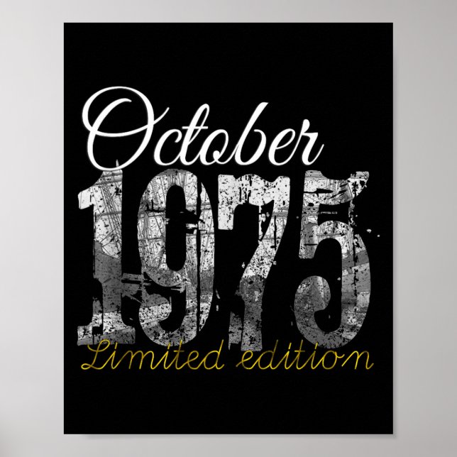 October 1975 Tee 50 Year Old Shirt 1975 50th Birth Poster (Vorne)