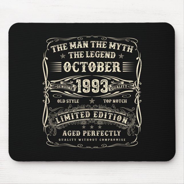 October 1993 32nd Birthday For Men 32 Year Old Bda Mousepad (Vorne)