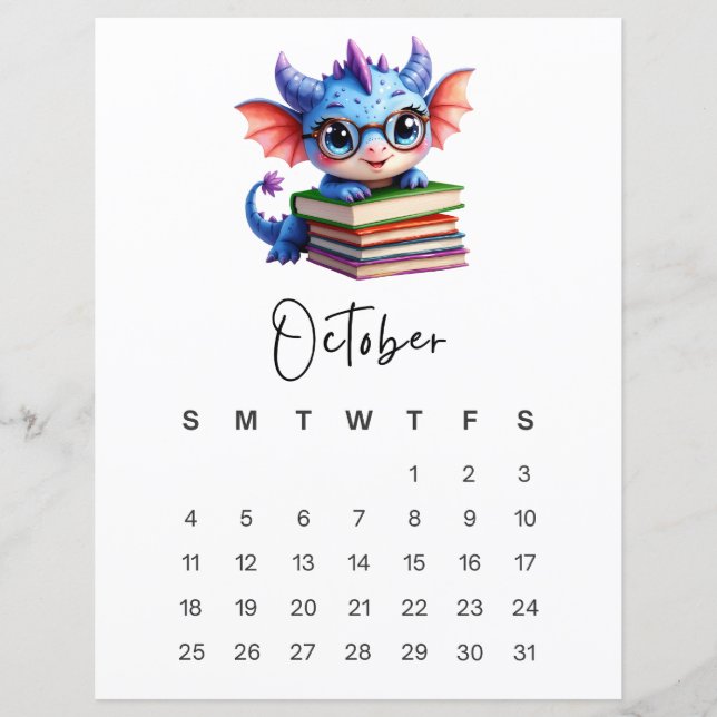 October Baby Dragon Cozy Storybook Fantasy (Vorderseite)