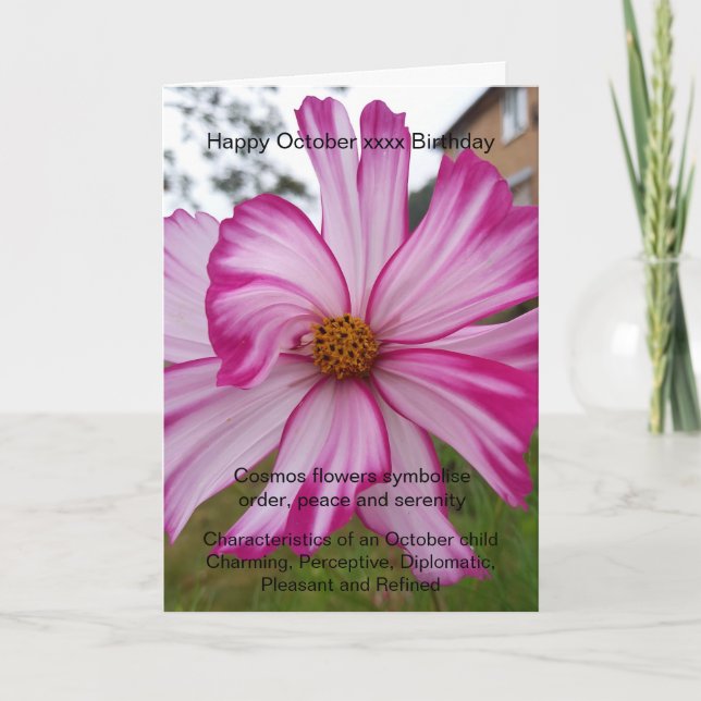 October Birthday Karte (Vorderseite)