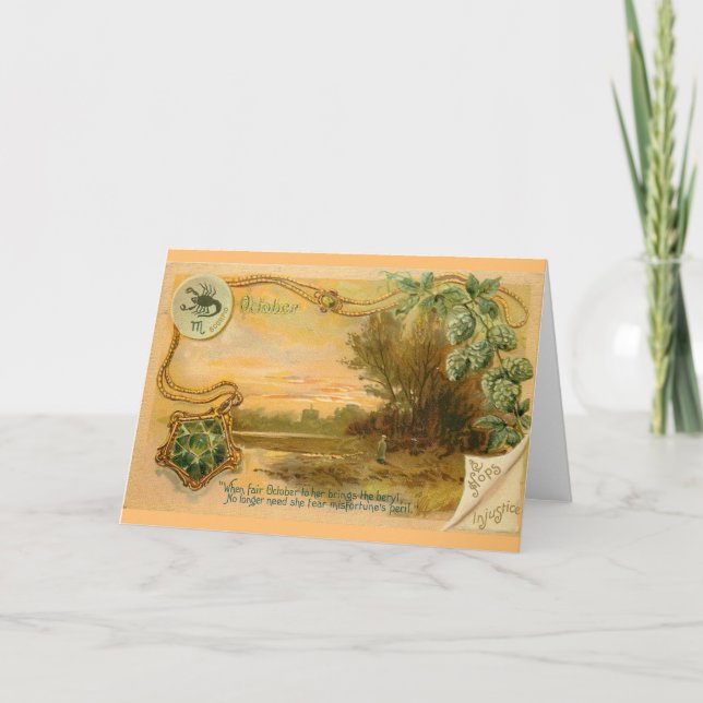 October Birthday Karte (Vorderseite)